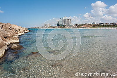 Beach in Herzliya Israel Stock Photo