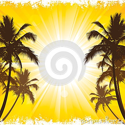 Beach Holiday Background Vector Illustration