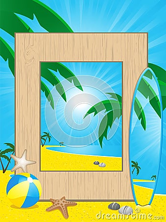 Beach holiday picutre frame Vector Illustration