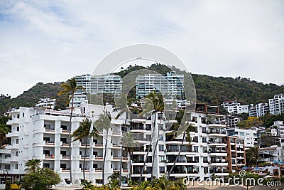 Beach and Hotels from Los Muertos Pier Editorial Stock Photo