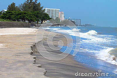 Beach in huahin Thailand Stock Photo