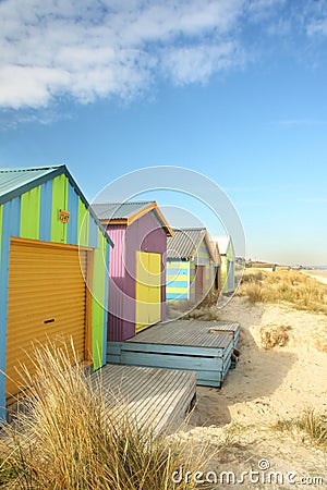 Beach huts Stock Photo