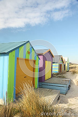 Beach huts Stock Photo