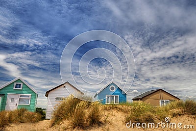 Beach huts Stock Photo