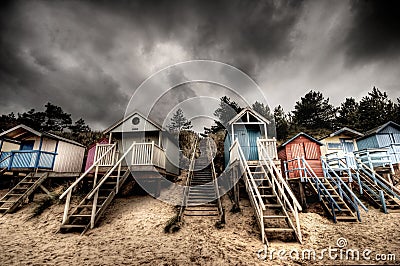 Beach huts Stock Photo