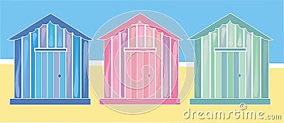 Beach huts Vector Illustration