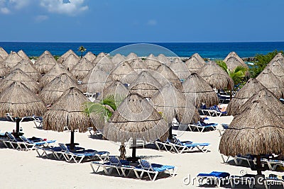 Beach huts Stock Photo