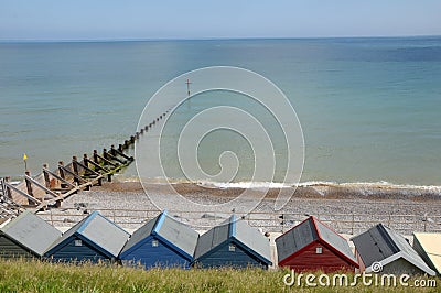 Beach huts at Sheringham Stock Photo