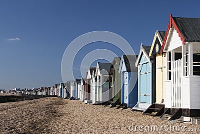 Beach Huts, Thorpe Bay Stock Photo