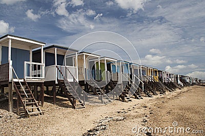 Beach Huts, Thorpe Bay, Essex, England Stock Photo