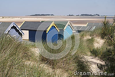 Beach Huts at Wells-next-the-Sea, Norfolk, UK. Stock Photo