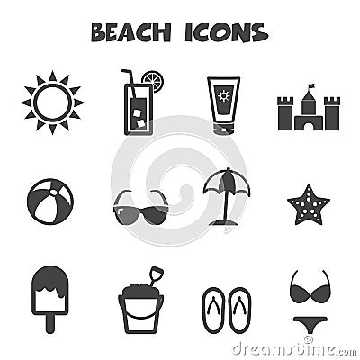 Beach icons Vector Illustration