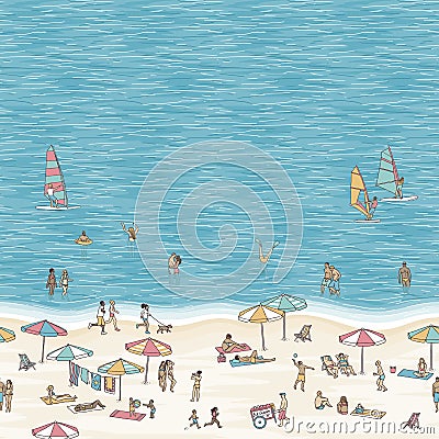 Beach illustration with space for text Vector Illustration