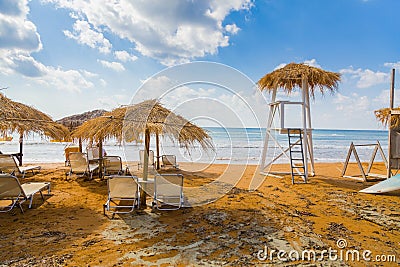 Beach at the Ionic sea Stock Photo