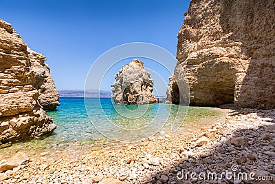 Beach on the Island of Kato Koufonisi, Little Cyclades Stock Photo