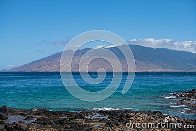 Beach on the Island of Maui, Aloha Hawaii. Stock Photo