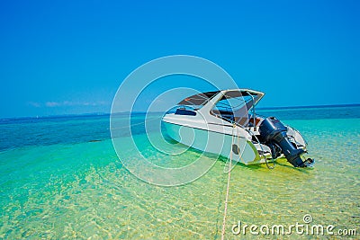 Beach, Island, Nautical Vessel, Summer, Tropical Climate Stock Photo