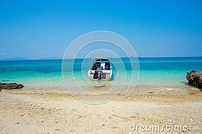 Beach, Island, Nautical Vessel, Summer, Tropical Climate Stock Photo