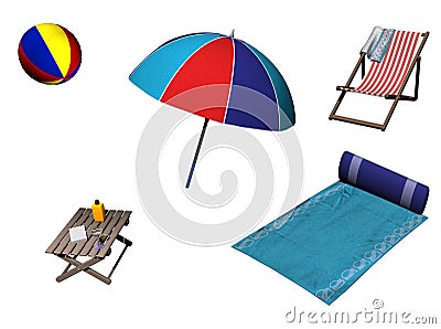 Beach Items Stock Photo
