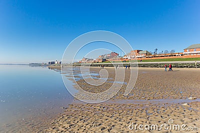 Beach at the Jadebusen bay in Wilhelmshaven Editorial Stock Photo