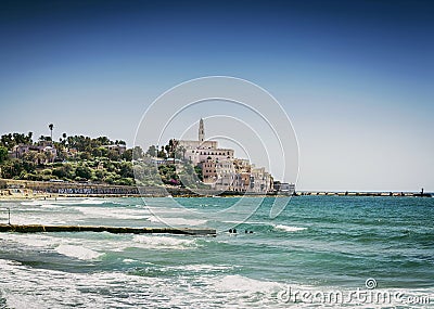 Beach by jaffa yafo old town area of tel aviv israel Stock Photo