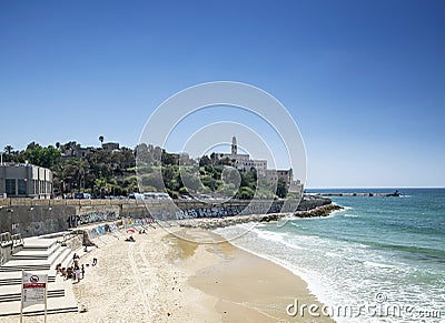 Beach in jaffa yafo old town of tel aviv israel Editorial Stock Photo