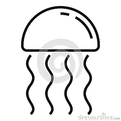 Beach jellyfish icon, outline style Vector Illustration