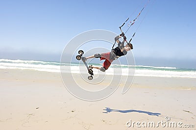 Beach Kiteboarding Stock Photo