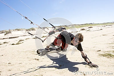 Beach Kiteboarding Stock Photo