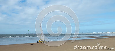 Beach of La Baule Escoublac in France. Editorial Stock Photo