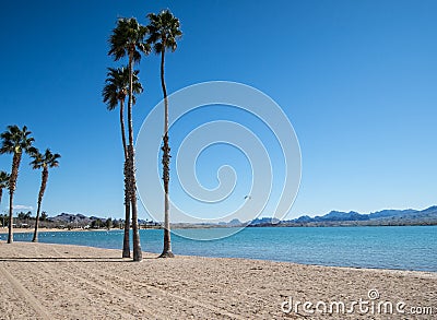 Beach at Lake Havasu Stock Photo