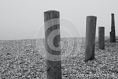 Beach landscape at the Stade, East Hill, Eastbourne Stock Photo