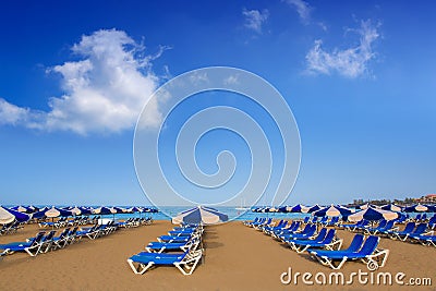 Beach Las vistas in Adeje Arona at Tenerife south Stock Photo