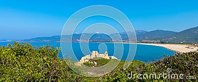 The Plage du Liamone, beach near Sagone in Corsica Stock Photo