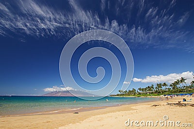 Beach life at Mokapu Beach Park Stock Photo