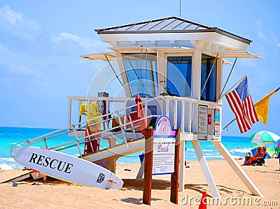 Beach Lifeguard Rescue Station Stock Photo