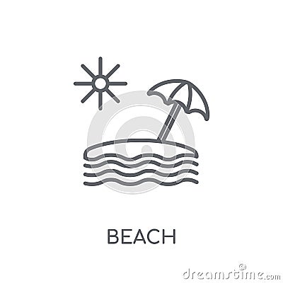 Beach linear icon. Modern outline Beach logo concept on white ba Vector Illustration
