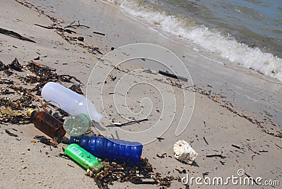 Beach Litter Stock Photo