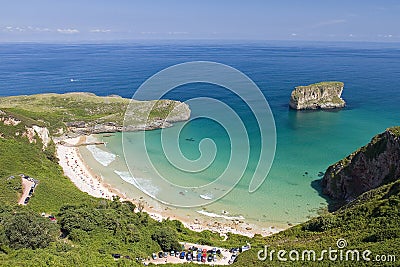 Beach in Llanes, Spain Stock Photo