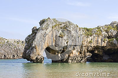 Beach in Llanes, Spain Stock Photo