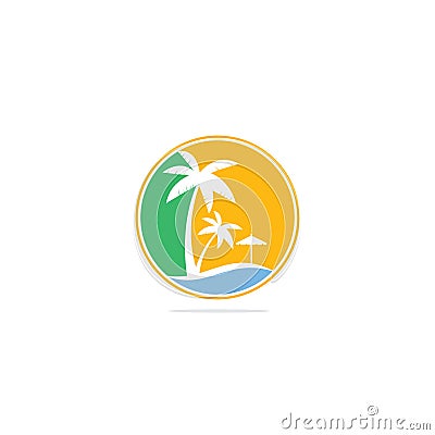 Beach logo design template. summer logo designs. Vector Illustration