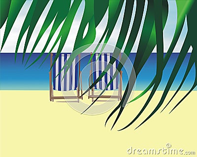 Beach lounge chair Vector Illustration