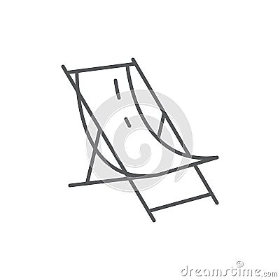 Beach lounge for summertime vacation theme - editable icon isolated on white background. Vector Illustration