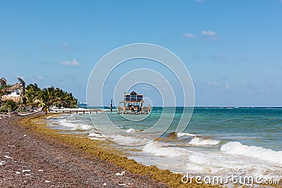 The beach in Mahahual, Mexico Stock Photo
