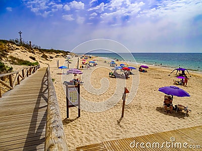 Punta Candor Beach in Rota Cadiz Andalusia Spain Editorial Stock Photo