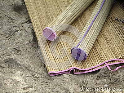 Beach Mats Stock Photo