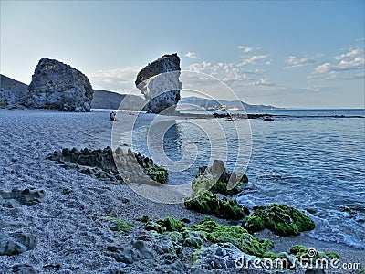 Beach of the Muertos from Carboneras Almeria Andalusia Spain Stock Photo