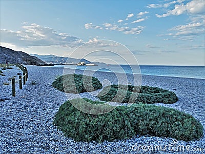 Beach of the Muertos from Carboneras Almeria Andalusia Spain Stock Photo