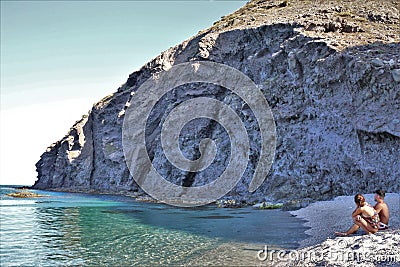 Beach of the Muertos from Carboneras Almeria Andalusia Spain Editorial Stock Photo