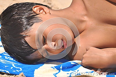 Beach Nap Stock Photo